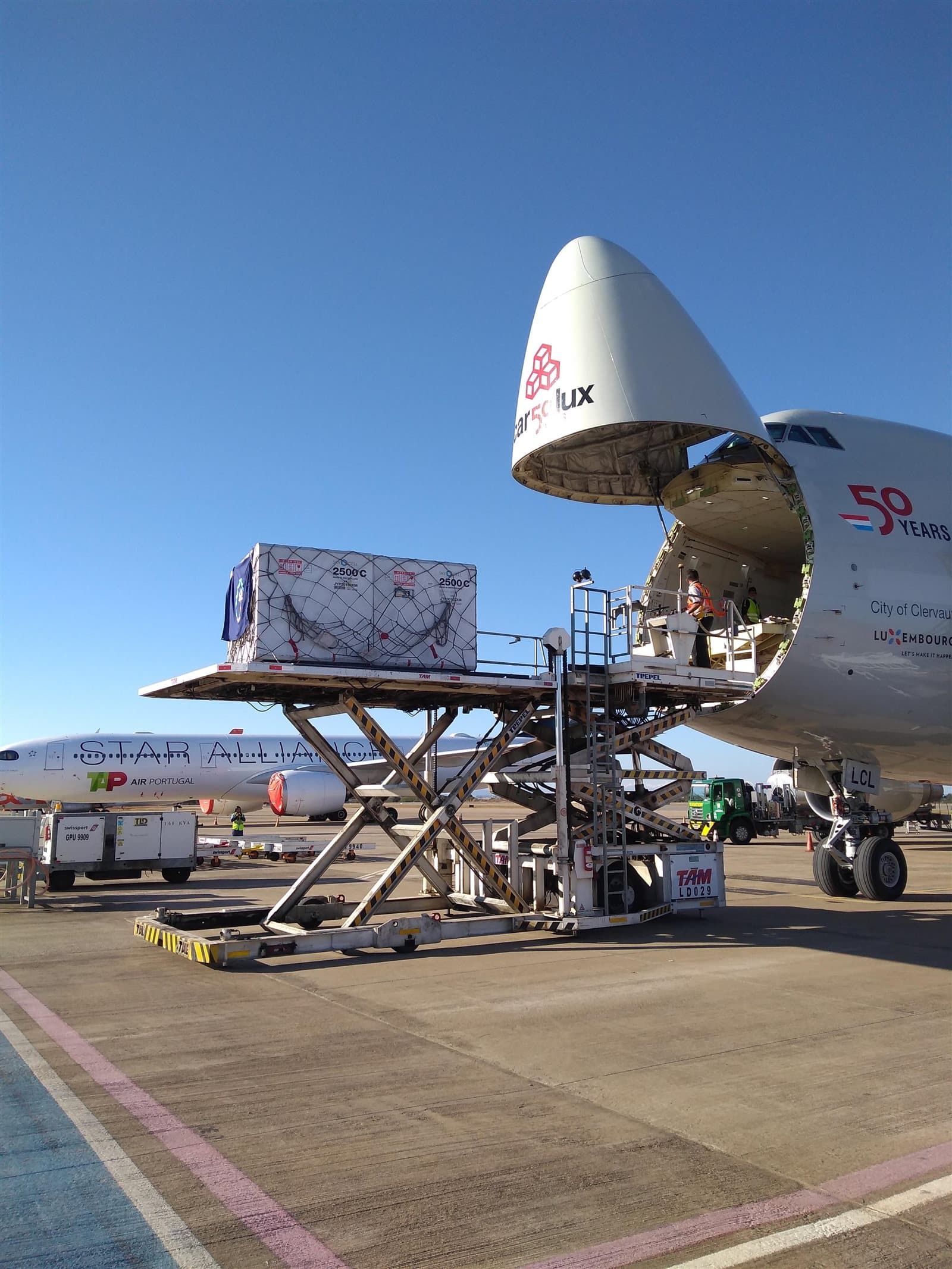 Operação de carga aérea em pleno período pandêmico com restrições sanitárias e equipe In Time supervisionando
